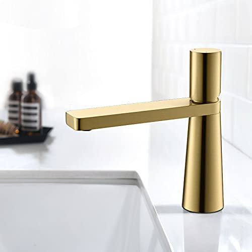HXFFXHF Gebürstetes Kupfer Badezimmer Mixer Wasserhahn wäscht Becken Roségold heiß und kalt lavotory Wasserhahn von HXFFXHF