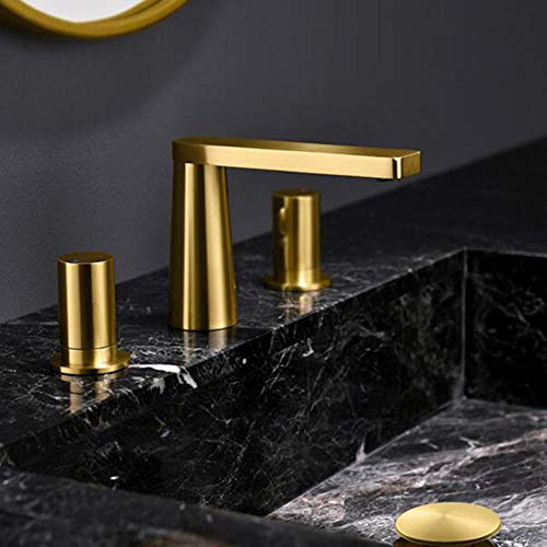 HXFFXHF Gold Gold Messing Bad Waschbecken Wasserhahn Heiß Und Kalt Unabhängige Kontrolle Badezimmer Wasserhähne von HXFFXHF