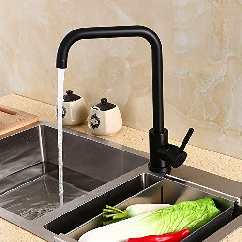 HXFFXHF Kalter und heißer Wassermixer Schwarzer Küchenarmatur 360 Grad Küchenspüle Wasserhahn 304 Edelstahl Antikes Eingriff, 7 Wörter (Farbe: 7 Wörter) von HXFFXHF