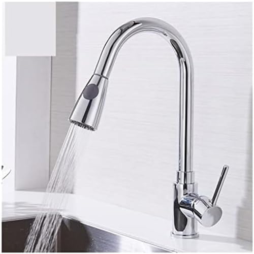 HXFFXHF Küchenarmaturen Küchenarmaturen Silber ein einziger Griff aus der Küche Wasserhahn Einlochgriff drehbar 360 Grad Wasser Mixer Wasserhahn bietet effiziente von HXFFXHF