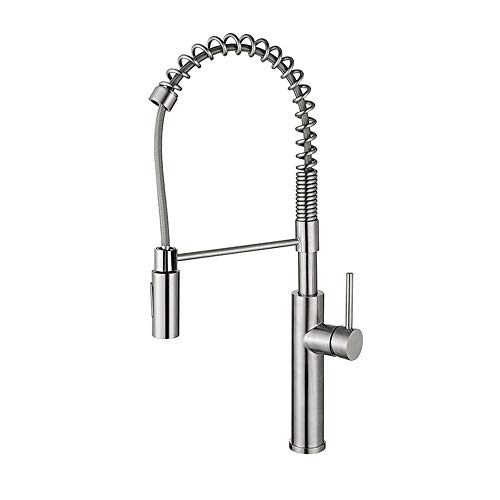 HXFFXHF Küchenspüle Wasserhähne, Messing -Pull -Down -Sprühdüsenmischungshahn Einklanger und kaltes rotierendes Wasserkranhack, Gold (schwarz) von HXFFXHF
