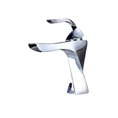 HXFFXHF Küchenzapfbecken Wasserhahn Schwarz und Chrom Bad Waschbecken Wasserhahn, Einhand-Becken Taps Deck Waschlot Kalt Mixer Wasserhahn Kran (Color : SLT086SB, Size : 1), Küchenspüle Streifen von HXFFXHF