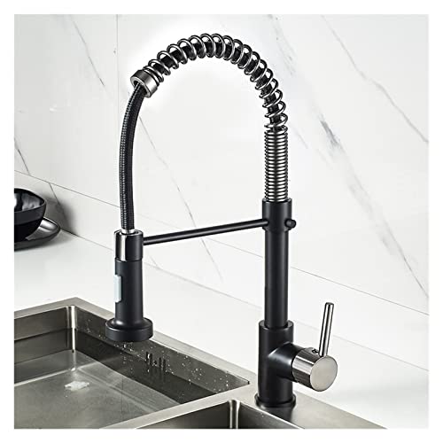 HXFFXHF Mattes schwarzes Küchenspüle heißer und kaltes Wasserhahn Deck montiertem Mixer Wasserhahn 360 ° rotierender Wasserstrahl Küchenarmatur (weiß) von HXFFXHF