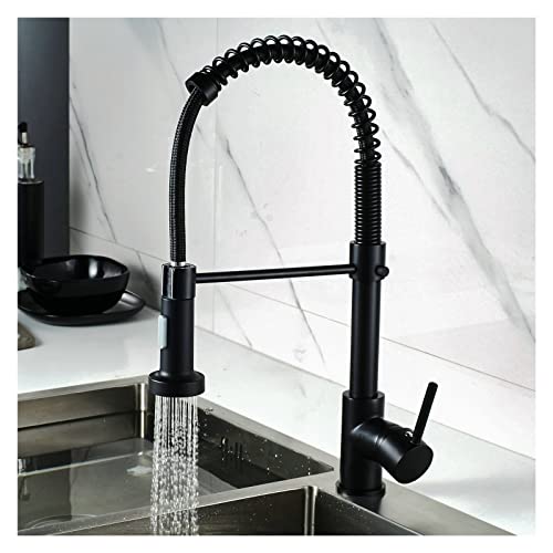 HXFFXHF Mattes schwarzes Küchenspüle heißer und kaltes Wasserhahn Deck montiertem Mixer Wasserhahn 360 ° rotierender Wasserstrahl Küchenarmatur (weiß) von HXFFXHF