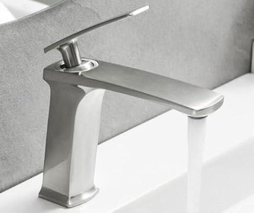 HXFFXHF Pistole grau Bad Mixer Wasserhahn schwarz Waschbecken einzigen Griff heißen und kalten Wasserfall Wasserhahn von HXFFXHF