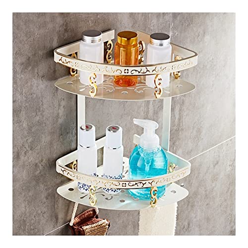 HXFFXHF Schöne Badezimmer Regale Dusche Caddy Badezimmer schwarzes Regal mit Handtuchstange, Raum Aluminium Ecke Handtuchhalter mit Haken, Shampoo Halter Küche Lagerregal Badezimmer Regal Lagerung HXFFXHF Schöne Badezimmer Regale Dusche Caddy Badezimmer schwarzes Regal mit Handtuchstange, Raum Aluminium Ecke Handtuchhalter mit Haken, Shampoo Halter Küche Lagerregal Badezimmer Regal Lagerung von HXFFXHF