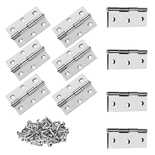 10 Stück Edelstahl Scharniere Klavierband Scharnier für Türen Tür-Scharnier Steckverbinder Türscharnier mit 60 Stück Schrauben für Schranktür Fenster, 60x40mm von HXHWKEN