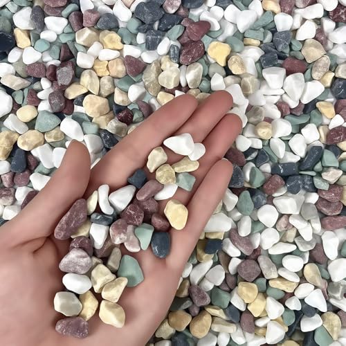 HXJDAM 950g Dekorative Steine Natürliche gemischte Farben Dekosteine Jade kieselsteine Flusskiesel für Blumentopf Vasenfüller Basteln Aquarium Gartendekoration von HXJDAM