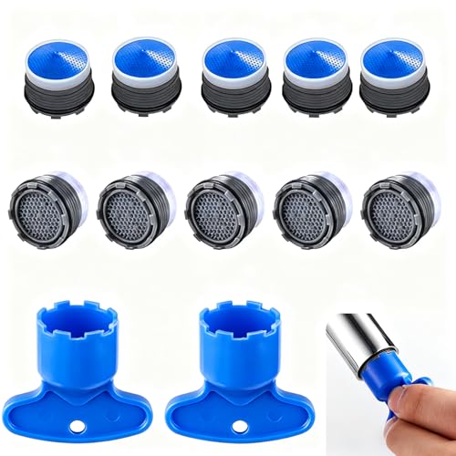 HXJFGDM 10 Stück Perlator Set M21.5- Wassersparende Luftsprudler für Wasserhähne, Inkl. 2 Schlüssel für Bad & Küche, Kunststoff Siebeinsatz gegen Spritzwasser HXJFGDM 10 Stück Perlator Set M21.5- Wassersparende Luftsprudler für Wasserhähne, Inkl. 2 Schlüssel für Bad & Küche, Kunststoff Siebeinsatz gegen Spritzwasser von HXJFGDM