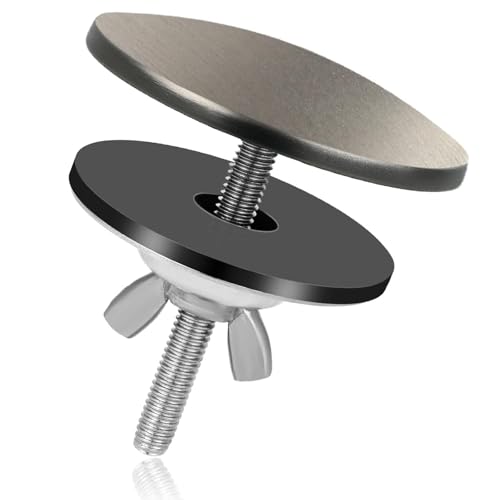 HXJFGDM Gunmetal-Graue Edelstahl Lochabdeckung für Spüle & Wasserhahn | 5cm Hahnlochstopfen mit Dichtung | Inkl. Werkzeugloser Montage (1er-Set) von HXJFGDM