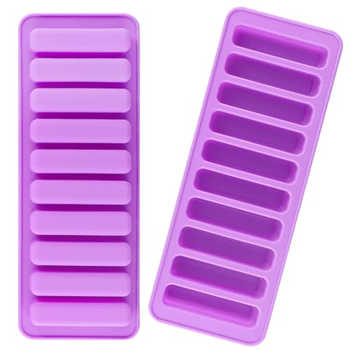 2 Stück Schokoladenriegel Schokoladenkekse Silikonform 10 Mulden Lange Streifen Silikon Fingerfood Form Perfekte Bar Formen für Brot Kuchen Schokoriegel Müsliriegel Kekse Energieriegel von HXMJIED