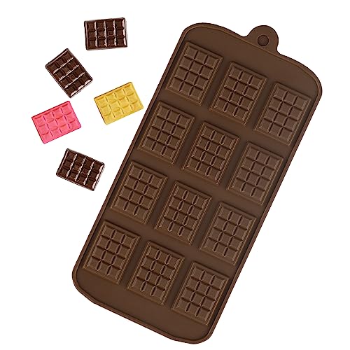 HXMJIED Kleine Silikon-Schokoladenriegel-Form, Mini-Schokoladenriegel-Formen, Süßigkeiten-Schokoladenherstellung, 12 Mulden, kleine Zerbrechung, Schokoladenformen, antihaftbeschichtet von HXMJIED