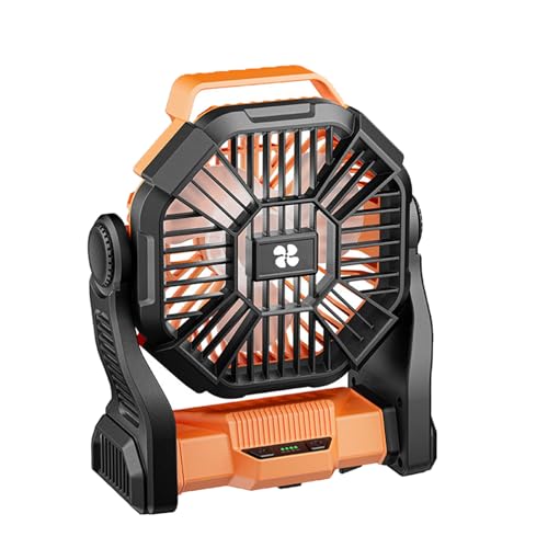 Campingventilator mit hoher Kapazität, LED-Licht, mit mehreren Windgeschwindigkeiten, Textur, geeignet für Zuhause oder draußen, tragbarer Campingventilator mit LED-Licht von HXNH