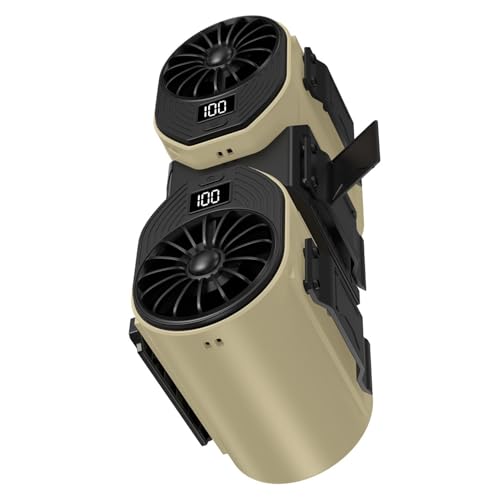 HXNH Digitales Display, wiederaufladbarer Handventilator für den Schreibtisch, 5 Geschwindigkeiten, klein, tragbar, starker Kühlventilator, Camping, tragbares tragbares Kühlgerät von HXNH
