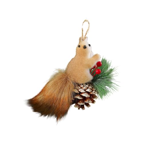 HXNH Künstliches Eichhörnchen Hängende Ornament Weihnachtsbaum Dekoration für Herbst Hochzeit Weihnachten Party Indoor und Outdoor Realistische Eichhörnchen Baum Ornament von HXNH