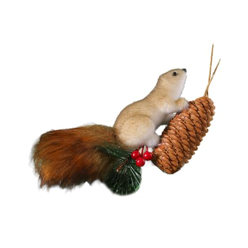 HXNH Künstliches Eichhörnchen Hängende Ornament Weihnachtsbaum Dekoration für Herbst Hochzeit Weihnachten Party Indoor und Outdoor Realistische Eichhörnchen Baum Ornament von HXNH