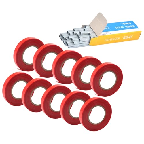 Pflanzenzweig-Bindeband, Handbindung, Bindung mit Klammerstift, Handgerät, Pflanzenbindegerät für Obstbäume, Gemüsegärten, Gartenwerkzeug von HXNH
