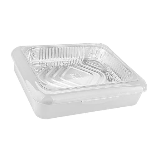 Stapelbarer Pfannen-Organizer aus Aluminiumfolie mit Aufbewahrungskoffer für Partys, Picknicks, Grillabende, spülmaschinenfest, tragbarer Halter, Sportveranstaltungen, Lebensmittelbehälter mit Rahmen Stapelbarer Pfannen-Organizer aus Aluminiumfolie mit Aufbewahrungskoffer für Partys, Picknicks, Grillabende, spülmaschinenfest, tragbarer Halter, Sportveranstaltungen, Lebensmittelbehälter mit Rahmen von HXNH