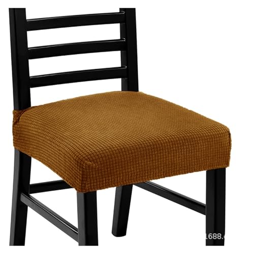 Dicke, solide Sitzkissenbezüge, elastische Passform for Esszimmer, Büro, Bankett, Housse de Chaise, Stuhlbezug, Sitzschutz(Light Coffe,6pcs) von HXPKKX