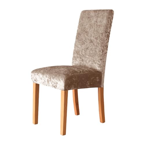 Einfarbiger Samtstuhlbezug for Stühle ohne Armlehnen, Esszimmersitzbezug, Hochzeit, Hotel, Zuhause, Stretch-Stuhlbezug for 1/2/4/6 Sitze(001,1PC) von HXPKKX