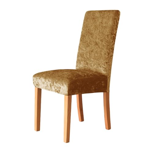 Einfarbiger Samtstuhlbezug for Stühle ohne Armlehnen, Esszimmersitzbezug, Hochzeit, Hotel, Zuhause, Stretch-Stuhlbezug for 1/2/4/6 Sitze(003,1PC) von HXPKKX
