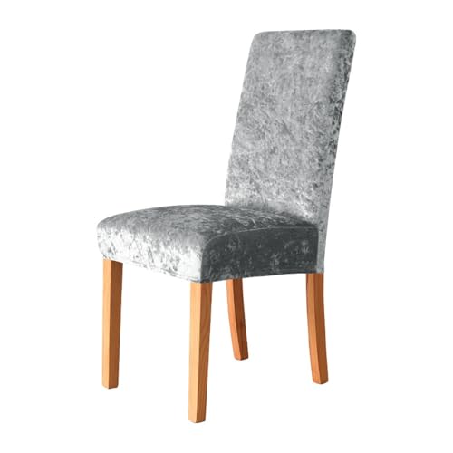 Einfarbiger Samtstuhlbezug for Stühle ohne Armlehnen, Esszimmersitzbezug, Hochzeit, Hotel, Zuhause, Stretch-Stuhlbezug for 1/2/4/6 Sitze(007,1PC) von HXPKKX