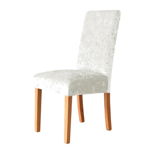 Einfarbiger Samtstuhlbezug for Stühle ohne Armlehnen, Esszimmersitzbezug, Hochzeit, Hotel, Zuhause, Stretch-Stuhlbezug for 1/2/4/6 Sitze(009,6PCS) von HXPKKX