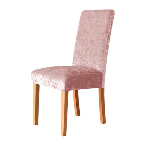 Einfarbiger Samtstuhlbezug for Stühle ohne Armlehnen, Esszimmersitzbezug, Hochzeit, Hotel, Zuhause, Stretch-Stuhlbezug for 1/2/4/6 Sitze(012,1PC) von HXPKKX