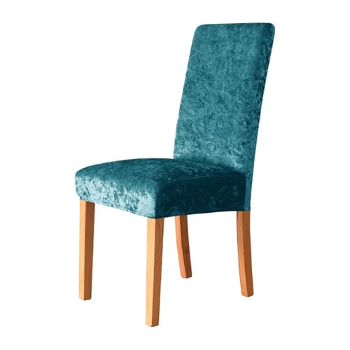 Einfarbiger Samtstuhlbezug for Stühle ohne Armlehnen, Esszimmersitzbezug, Hochzeit, Hotel, Zuhause, Stretch-Stuhlbezug for 1/2/4/6 Sitze(013,2PCS) von HXPKKX