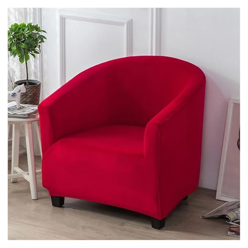 HXPKKX KANGYEBAIHUODIAN Einzelsofabezug, Club-Sofabezüge, passend for Wohnzimmer, elastischer Relaxsessel-Schutzbezug, einfarbig, Spandex, passend for Zuhause und Hotel(Red) von HXPKKX