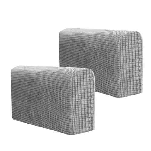 HXPKKX KANGYEBAIHUODIAN Fit for Bezüge Armlehne Sofa Stuhl Sessel Creme Couch Stretch Handtuch Rest Protektoren Stühle Schonbezug Möbel(Light Grey) von HXPKKX