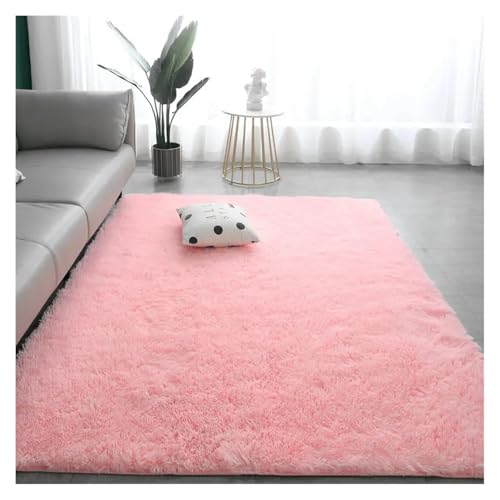 HXPKKX KANGYEBAIHUODIAN Fit for Seidenhaar Tie-Dye Teppich Plüsch Wohnzimmer Schlafzimmer Bett Decke Kissen Kissen Home(Pink,1200MMx1600MM) von HXPKKX