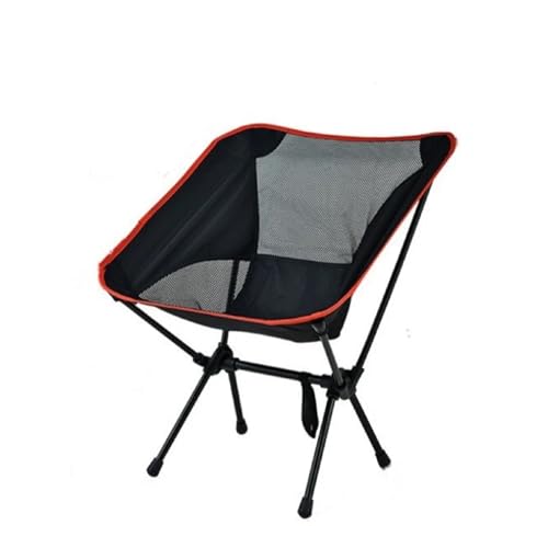 HXPKKX KANGYEBAIHUODIAN Geeignet for Camping im Freien, zusammenklappbar, einfacher tragbarer Leichter Stuhl, Angeln, erhöhter tragbarer Kleiner Netzstuhl, Camping-Strandstuhl-Rückenlehne(Black) von HXPKKX