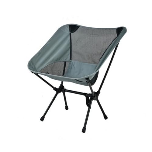 HXPKKX KANGYEBAIHUODIAN Geeignet for Camping im Freien, zusammenklappbar, einfacher tragbarer Leichter Stuhl, Angeln, erhöhter tragbarer Kleiner Netzstuhl, Camping-Strandstuhl-Rückenlehne(Gray) von HXPKKX