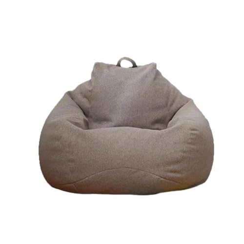 HXPKKX KANGYEBAIHUODIAN Große kleine Faule Sofabezugstühle ohne Füllstoff Leinentuch Liegesitz Abnehmbarer Sitzsack Pouf Puff Couch Fit for Wohnzimmer(Brown) von HXPKKX