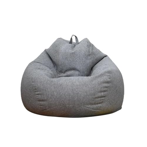 HXPKKX KANGYEBAIHUODIAN Große kleine Faule Sofabezugstühle ohne Füllstoff Leinentuch Liegesitz Abnehmbarer Sitzsack Pouf Puff Couch Fit for Wohnzimmer(Grey) von HXPKKX