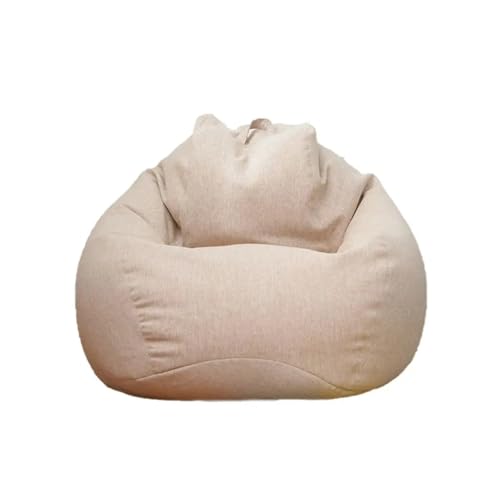 HXPKKX KANGYEBAIHUODIAN Große kleine Faule Sofabezugstühle ohne Füllstoff Leinentuch Liegesitz Abnehmbarer Sitzsack Pouf Puff Couch Fit for Wohnzimmer(Khaki) von HXPKKX