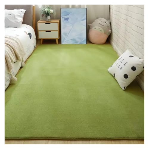 HXPKKX KANGYEBAIHUODIAN Home Decorate Plain Thick Coral Velvet Wohnzimmerbereich Teppich Fit for Zimmer Modernes Schlafzimmer Nachttisch Teppich Yoga Krabbelmatte(Light Green,160x230cm) von HXPKKX