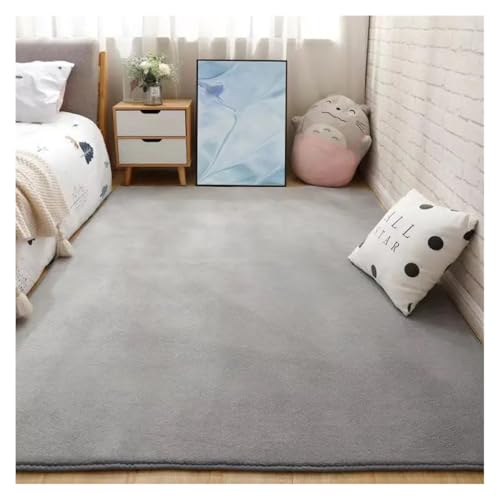 HXPKKX KANGYEBAIHUODIAN Home Decorate Plain Thick Coral Velvet Wohnzimmerbereich Teppich Fit for Zimmer Modernes Schlafzimmer Nachttisch Teppich Yoga Krabbelmatte(Navy Blue,100x160cm) von HXPKKX