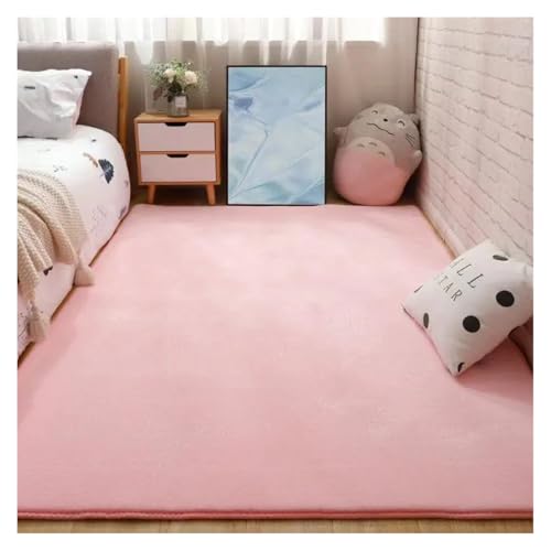 HXPKKX KANGYEBAIHUODIAN Home Decorate Plain Thick Coral Velvet Wohnzimmerbereich Teppich Fit for Zimmer Modernes Schlafzimmer Nachttisch Teppich Yoga Krabbelmatte(White,50x80cm) von HXPKKX
