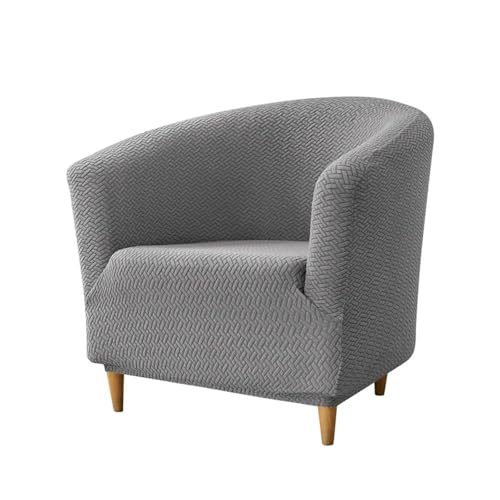 HXPKKX KANGYEBAIHUODIAN Jacquard-Club-Sesselbezug, elastische Badewannenstuhlbezüge, Stretch-Sofabezüge for einzelne Clubsofas, passend for Wohnzimmer, Bartheke, Zuhause(A3 Light Grey Cover) von HXPKKX