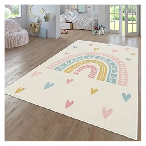 HXPKKX KANGYEBAIHUODIAN Krabbelteppich Großflächige Spielteppiche Passend for Wohnzimmer 160x200cm Schlafzimmer Mädchen Dekoration Garderobe Bodenmatte(Flannel A,80x120cm 31.5x47.2in) von HXPKKX