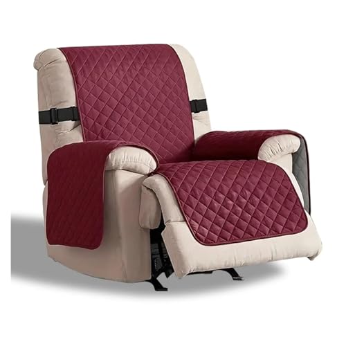 HXPKKX KANGYEBAIHUODIAN Passend for 1/2/3-Sitzer-Liegesofabezug, Rutschfester Patchwork-Sofaschutzbezug, Lazy Chair-Sofabezug, Couch-Schonbezug, Sesselbezug(Burgundy,1 Seater) von HXPKKX