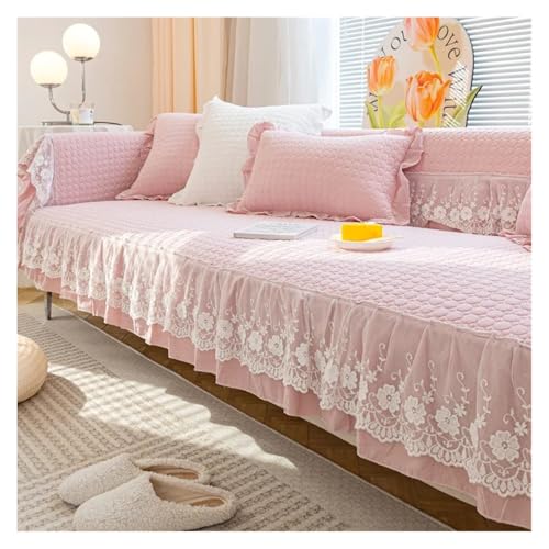 HXPKKX KANGYEBAIHUODIAN Passend for 1 Stück, Dicke Sofa-Sitzabdeckung aus Baumwolle mit Spitzenstickerei, Sofakissen, Matte, Wohnzimmer-Couch-Schonbezug, Möbelschutz, Dekor(A2 Sofa Mat,H 90x90cm 1pc) von HXPKKX