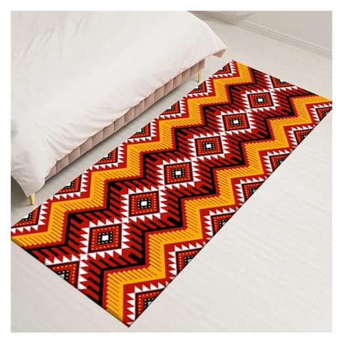 HXPKKX KANGYEBAIHUODIAN Passend for Moderne Küchenteppiche aus Flanell im Bohemian-Stil, rutschfest, waschbar, lang, bunt, Bodenmatte, Wohnzimmer, Balkon, Badezimmer, Teppichtapeten(KPJL4,50CMX80CM) von HXPKKX