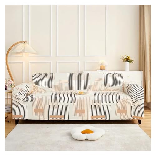 HXPKKX KANGYEBAIHUODIAN Passend for Sofabezug Lazy Double Armrest All-Inclusive Sofabezug Stretch Knit Atmungsaktives Sofakissen Italienisch Einfach Kratzfest(Simple,190-230cm) von HXPKKX