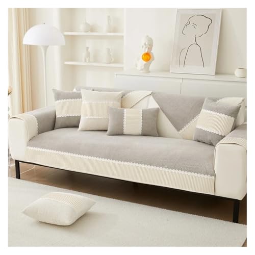 HXPKKX KANGYEBAIHUODIAN Passend for Sofakissen 2023 Neuer Vier-Jahreszeiten-Universal-Sofabezug aus Leder Neuer Leichter Luxusbezug im französischen Stil Stoffhandtuchkissen(A,90x90cm) von HXPKKX