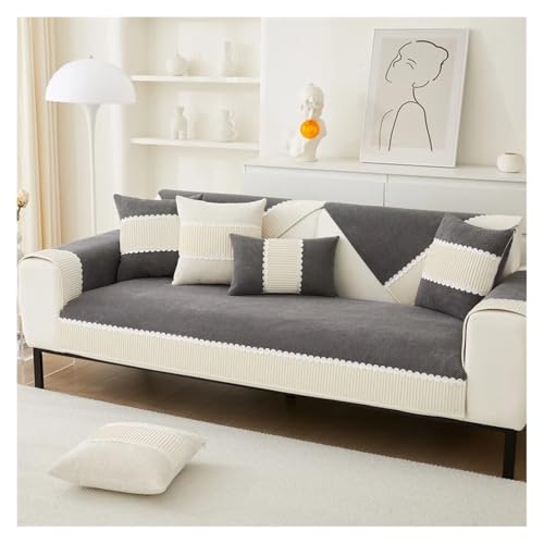 HXPKKX KANGYEBAIHUODIAN Passend for Sofakissen 2023 Neuer Vier-Jahreszeiten-Universal-Sofabezug aus Leder Neuer Leichter Luxusbezug im französischen Stil Stoffhandtuchkissen(B,45x45cm Pillowcase) von HXPKKX