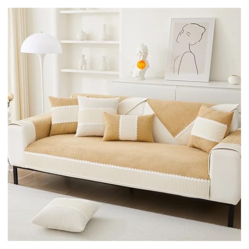 HXPKKX KANGYEBAIHUODIAN Passend for Sofakissen 2023 Neuer Vier-Jahreszeiten-Universal-Sofabezug aus Leder Neuer Leichter Luxusbezug im französischen Stil Stoffhandtuchkissen(D,30x50cm Pillowcase) von HXPKKX