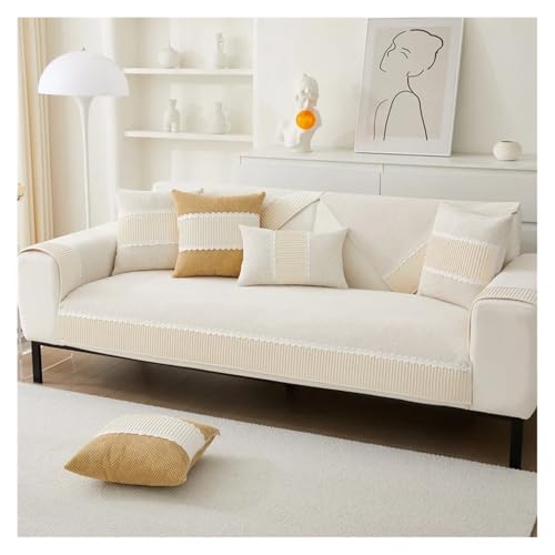 HXPKKX KANGYEBAIHUODIAN Passend for Sofakissen 2023 Neuer Vier-Jahreszeiten-Universal-Sofabezug aus Leder Neuer Leichter Luxusbezug im französischen Stil Stoffhandtuchkissen(E,45x45cm Pillowcase) von HXPKKX